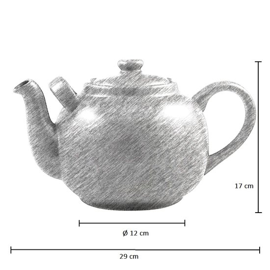 Plint Teekanne aus Keramik mit Sieb 2,5L - Wei