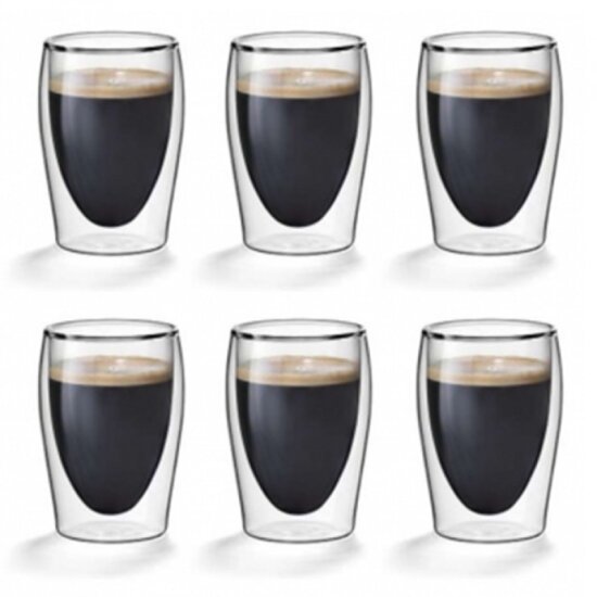 Doppelwandige Kaffeegläser 0,20L 6er Set