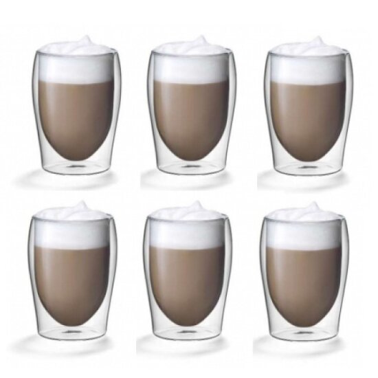 Doppelwandige Cappuccino Gläser 0,30L 6er Set