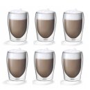 Doppelwandige Cappuccino Gläser 0,30L 6er Set