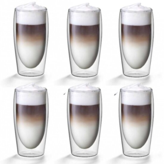 Doppelwandige Latte Macchiato Glser 0,35L 6er Set