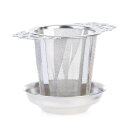 Teesieb Edelstahl mit Abtropfschale