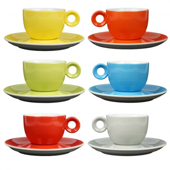 Regenbogen Set Kaffeetassen mit Untertassen - 150ML